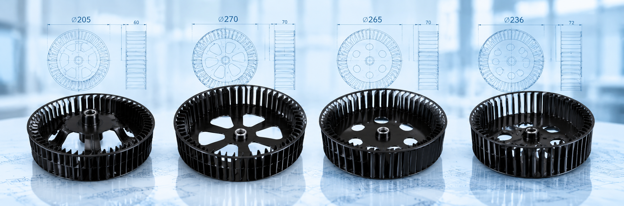 Centrifugal blower assembly for HVAC airflow applications