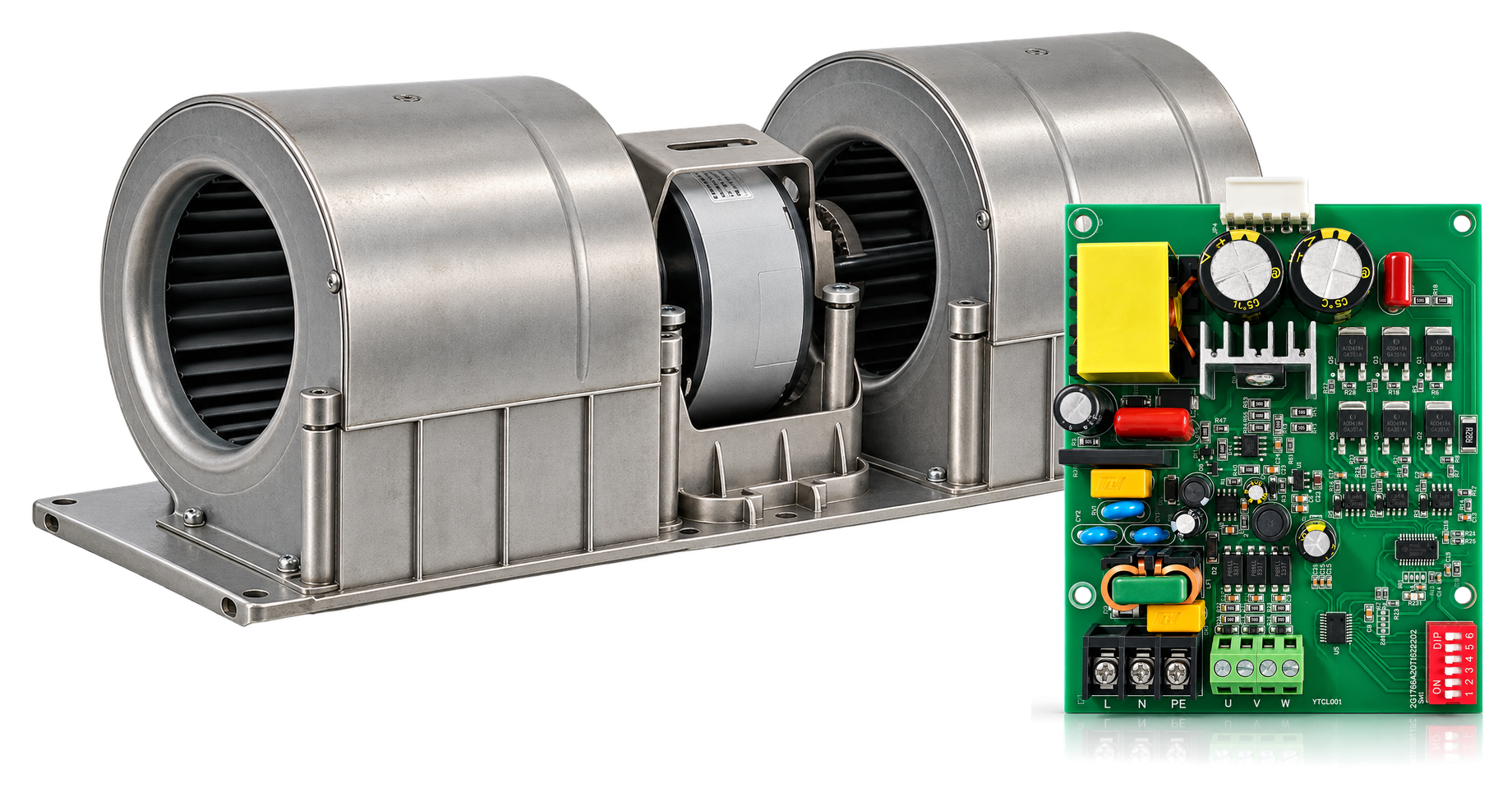 ECM motor, driver board and matched blower solution