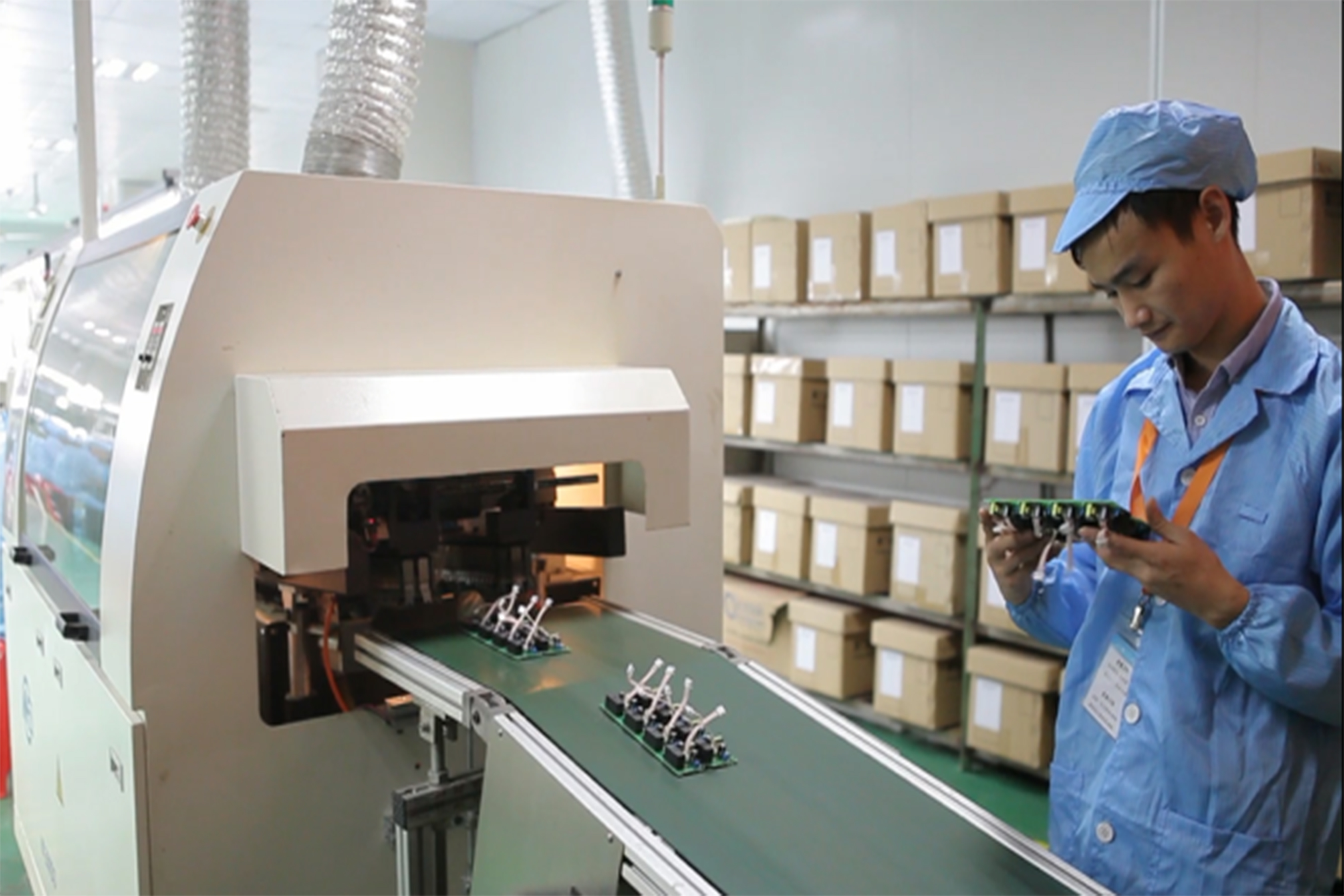 Wave soldering production and board inspection