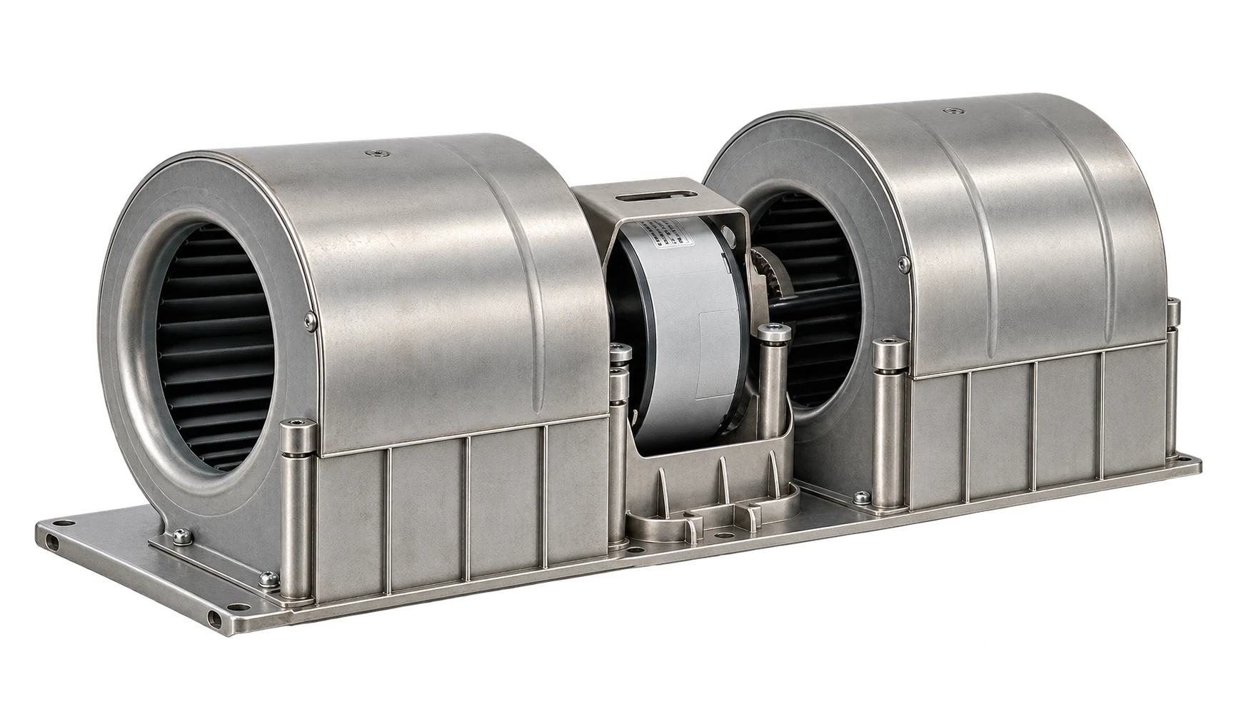 Double-wheel forward-curved centrifugal blower assembly