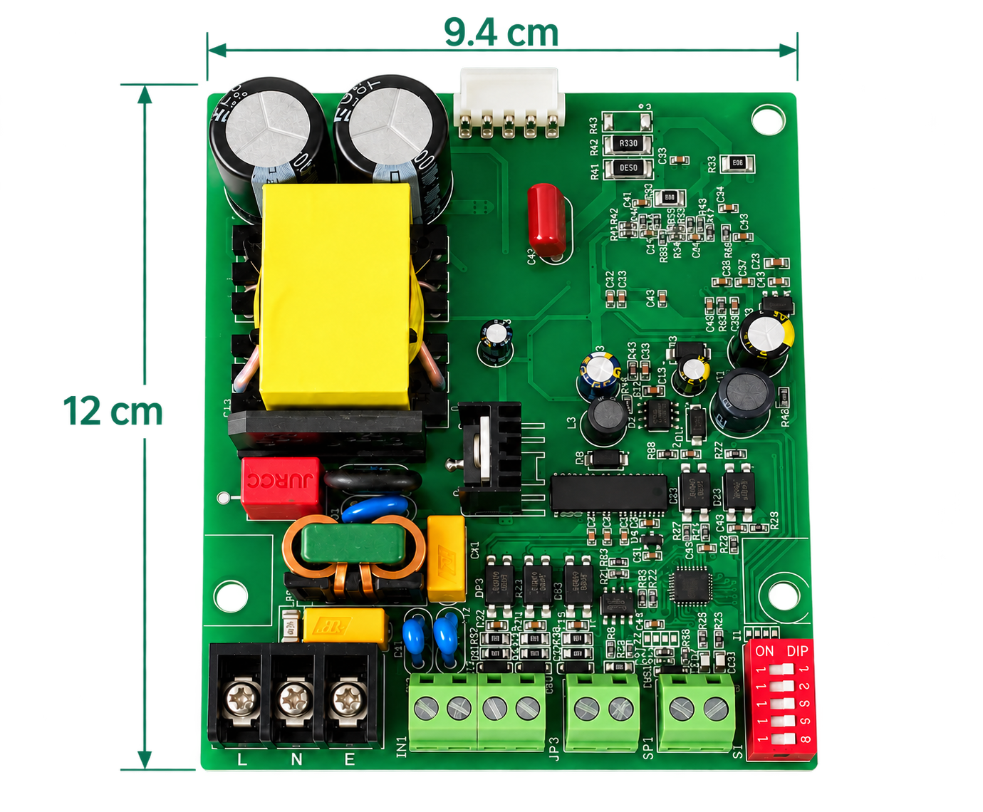 M10 bare-board dimensional reference showing 120 mm by 94 mm face dimensions