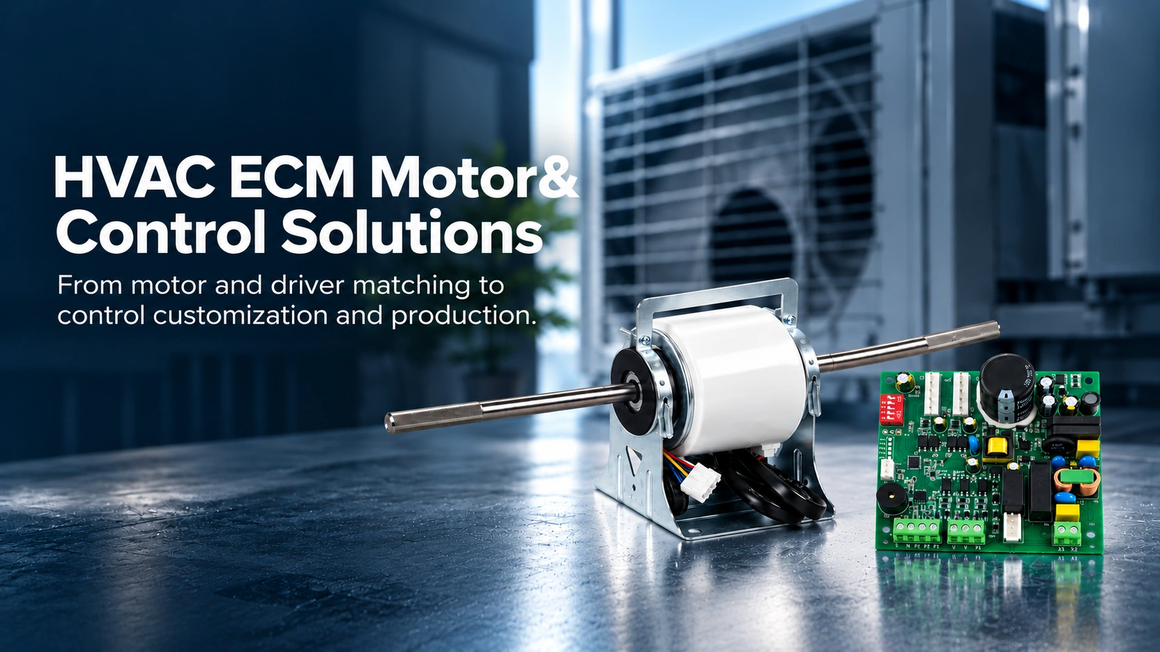 TACICON ECM motor and external driver board for HVAC equipment